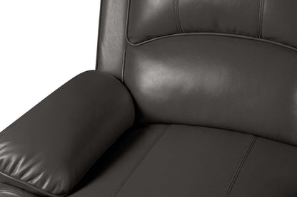 Sofa à inclinaison électrique Chandler de 82 po en tissu d’apparence cuir avec ports USB - gris