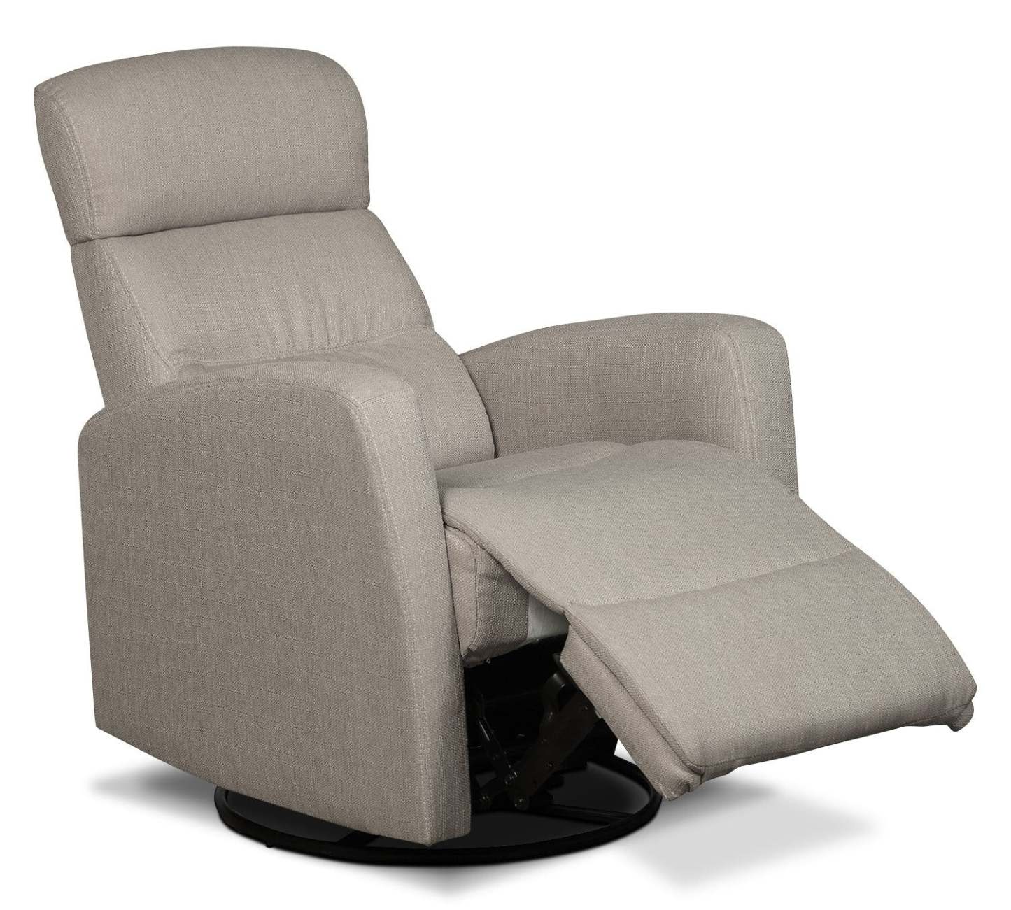 Fauteuil inclinable et berçant pivotant en tissu d'apparence lin Penny 29.1 - Taupe | Fauteuil berçant, pivotant et inclinable Penny de 29,1 po en tissu d'apparence lin - taupe