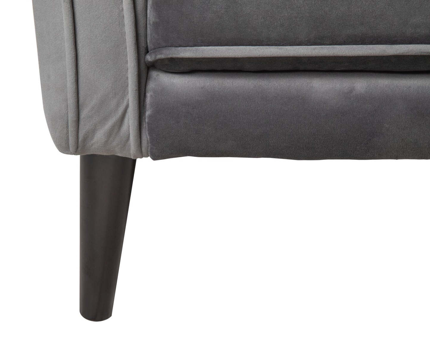 Chaise d'appoint en tissu velours Brinley 29 avec pieds en bois - Gris | Fauteuil d'appoint Brinley de 29 po en tissu de velours avec pattes en bois - gris