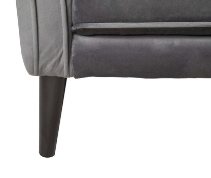 Chaise d'appoint en tissu velours Brinley 29 avec pieds en bois - Gris | Fauteuil d'appoint Brinley de 29 po en tissu de velours avec pattes en bois - gris