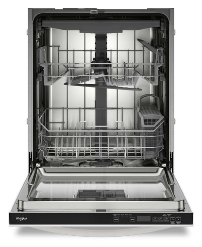 Lave-vaisselle encastré Whirlpool de 24 po et de 44 dBA avec commandes sur le dessus - blanc - WDT550SAPW | Whirlpool 24 44 dBA Built-In Top-Control Dishwasher - White - WDT55…