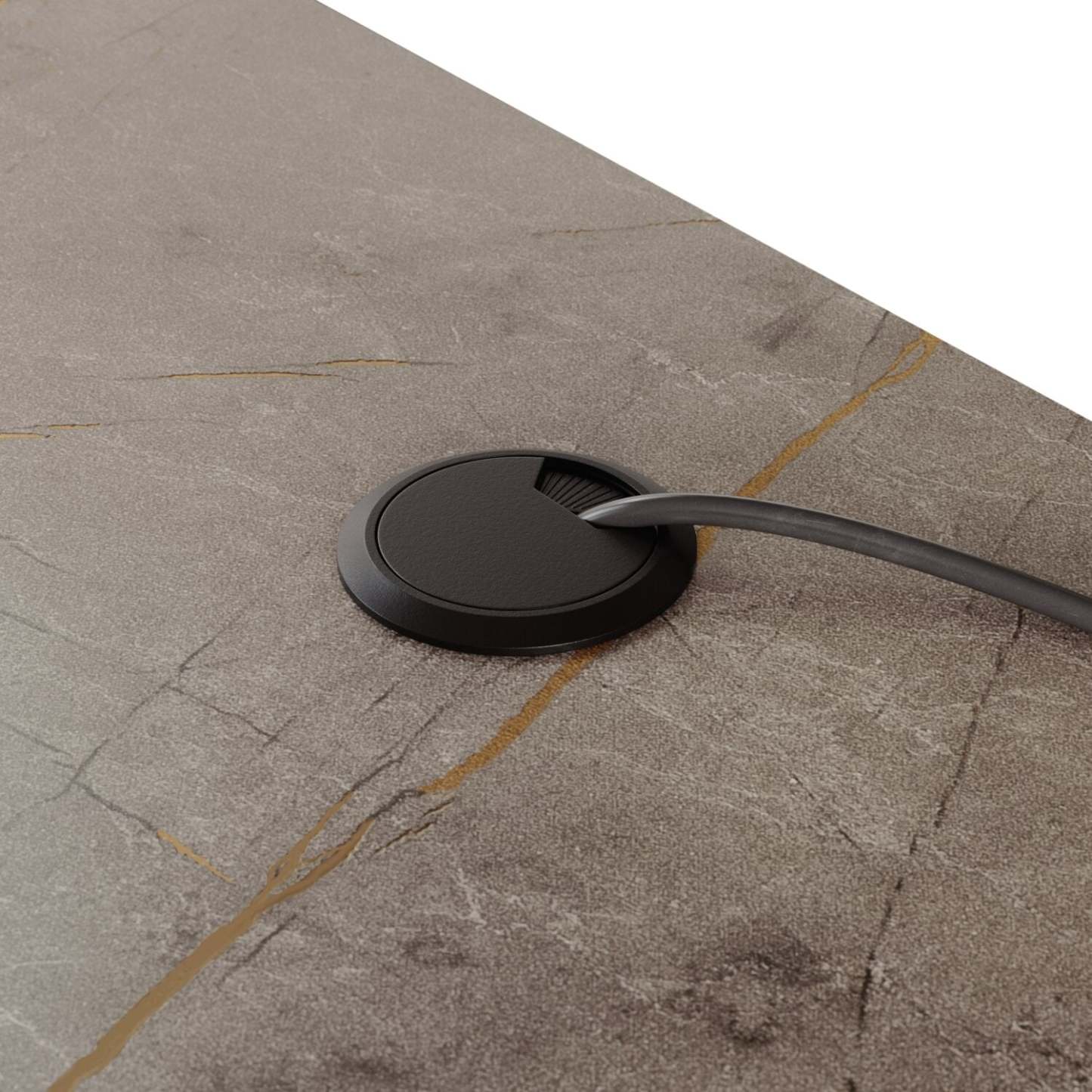 Bureau en forme de L Maxim de 65,98 po à 2 tiroirs avec compartiments ouverts et tablettes - bois terre d’ombre