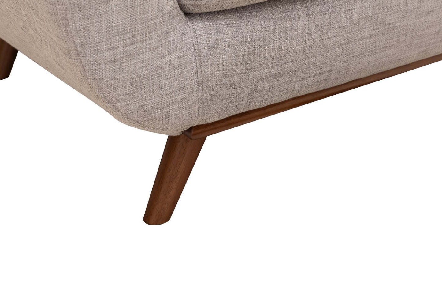 Kort &amp; Co. Fauteuil Freeman 37 po en tissu d'apparence lin avec pattes en bois et coussin de dossier capitonné - blanc colombe