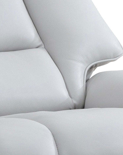 Fauteuil inclinable Maven antistress de 34,5 po en cuir véritable gris avec repose-pieds et base en bois et métal - gris