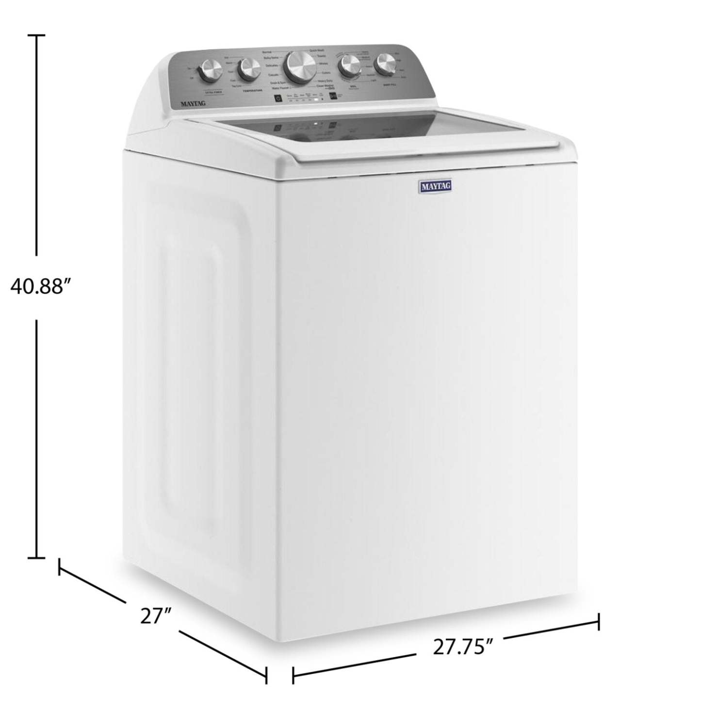 Maytag 5,4 pi3 Laveuse à chargement par le haut avec fonction Extra Power - blanche - MVW5435PW | Laveuse Maytag à chargement par le haut de 5,4 pi3 avec fonction Extra Power - blanche - MVW5435PW | MVW5435W
