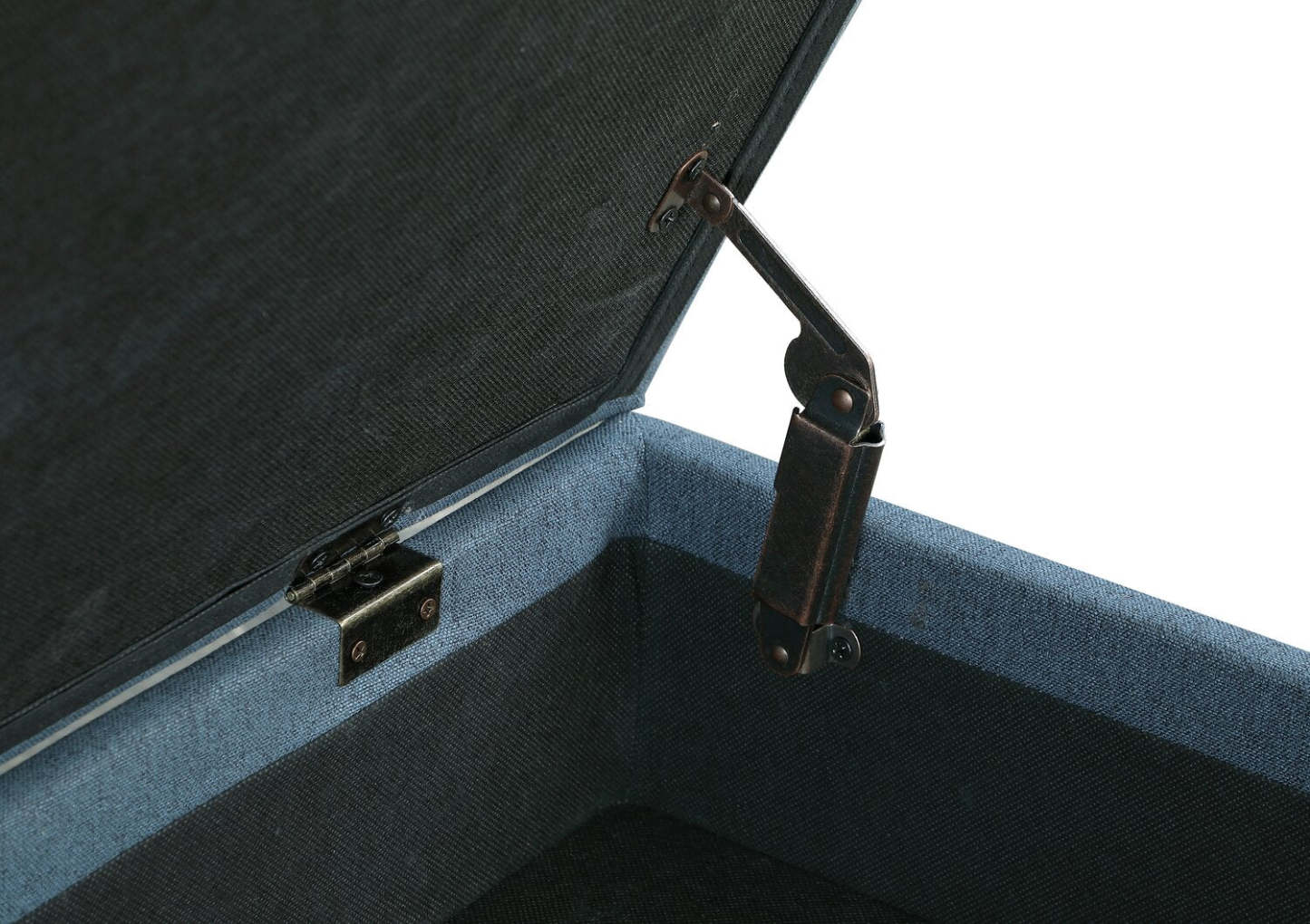 Ryan 43.5 Storage Bench with Bottom Shelf - Blue|Banc de rangement Ryan de 43,5 po avec tablette Inférieure - bleu