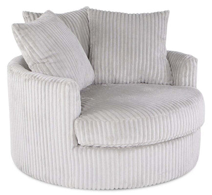 Fauteuil d’appoint Cuddler Grande de 48 po fabriqué au Canada en tissu de chenille - gris Groove Mist