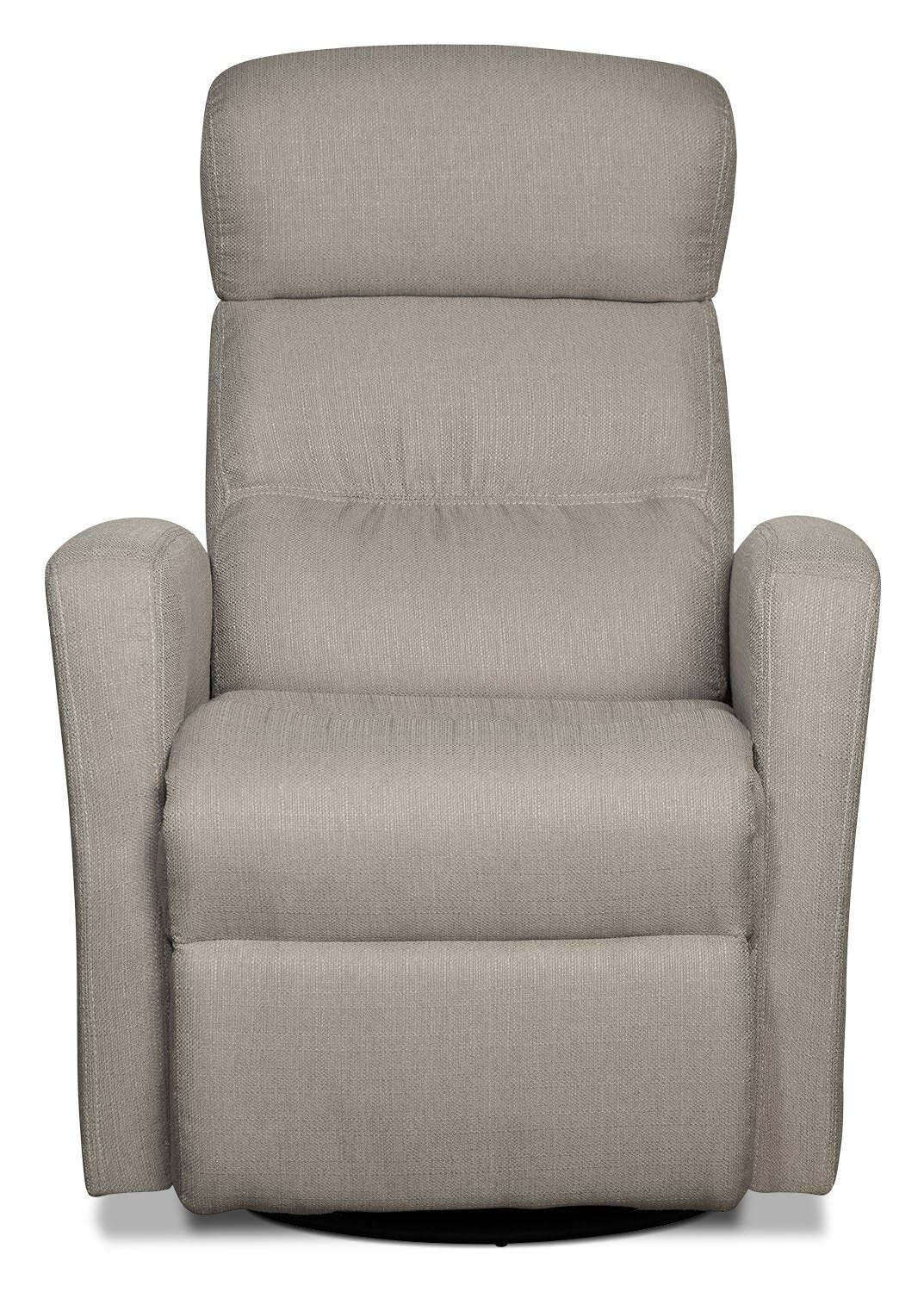 Fauteuil inclinable et berçant pivotant en tissu d'apparence lin Penny 29.1 - Taupe | Fauteuil berçant, pivotant et inclinable Penny de 29,1 po en tissu d'apparence lin - taupe