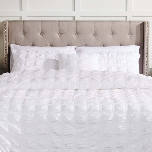 Ensemble d'édredon Elanna 4 pièces pour lit double/grand lit - Blanc | Ensemble d'édredon Elanna 4 pièces pour lit double ou grand lit - blanc | ELNNA4FQ