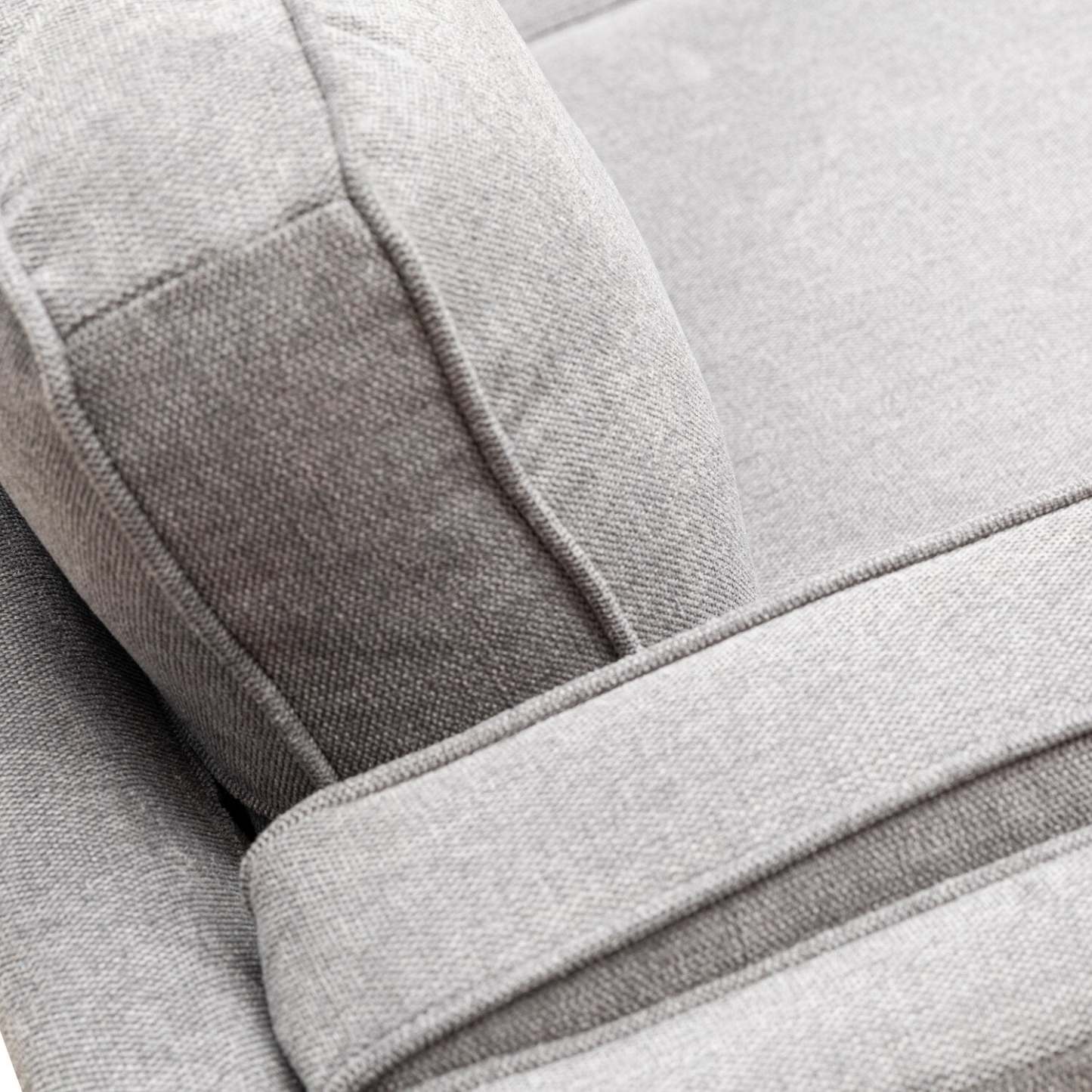 Canapé Kassia de Kort &amp; Co. de 80 po de format condo en tissu d'apparence lin avec base et pattes en bois - gris