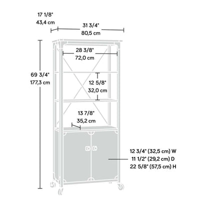 Crédence de bureau Lewis - Chêne carbone| Bahut de bureau Lewis - chêne carbone | LEWISLIB