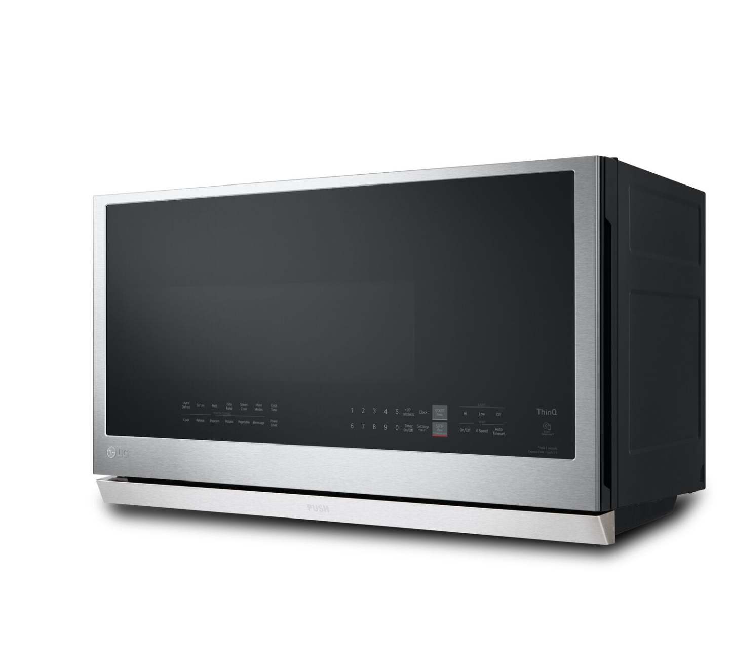 LG 2,1 Cu. Fort. Micro-ondes à grande portée avec ExtendaVent™ et cuisson par capteur - Acier inoxydable anti-taches… | Quatre à micro-ondes à hotte intégrée LG de 2,1 pi³ avec ExtendaVentMC et cuisson par capteur - acier …