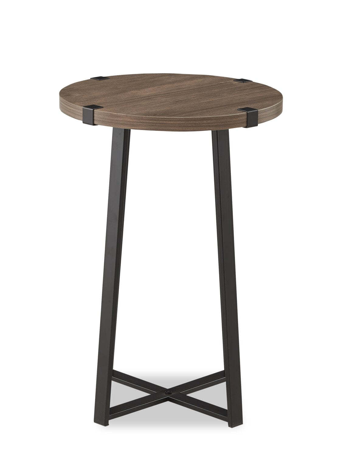 Table de fauteuil Pauly de 15 po avec dessus d’apparence bois - noisette