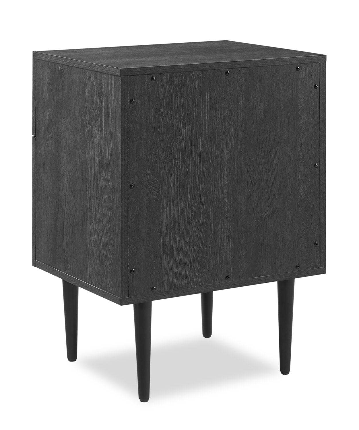 Table de nuit à 2 tiroirs Brax, 18 L x 25,75 H - Noir | Table de nuit Brax de 18 po (l) x 25,75 po (H) à 2 tiroirs - noire