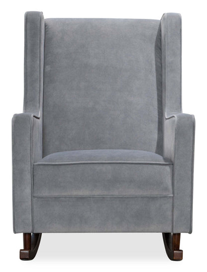 Chaise à bascule Sherri 29,5 avec pieds traîneau en bois - Gris | Fauteuil berçant Sherri de 29,5 po avec pieds de style traîneau en bois - gris