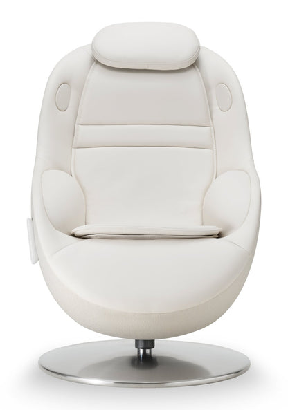 Fauteuil de massage inclinable LG de 29,6 po en tissu d'apparence cuir avec pouf assorti - beige