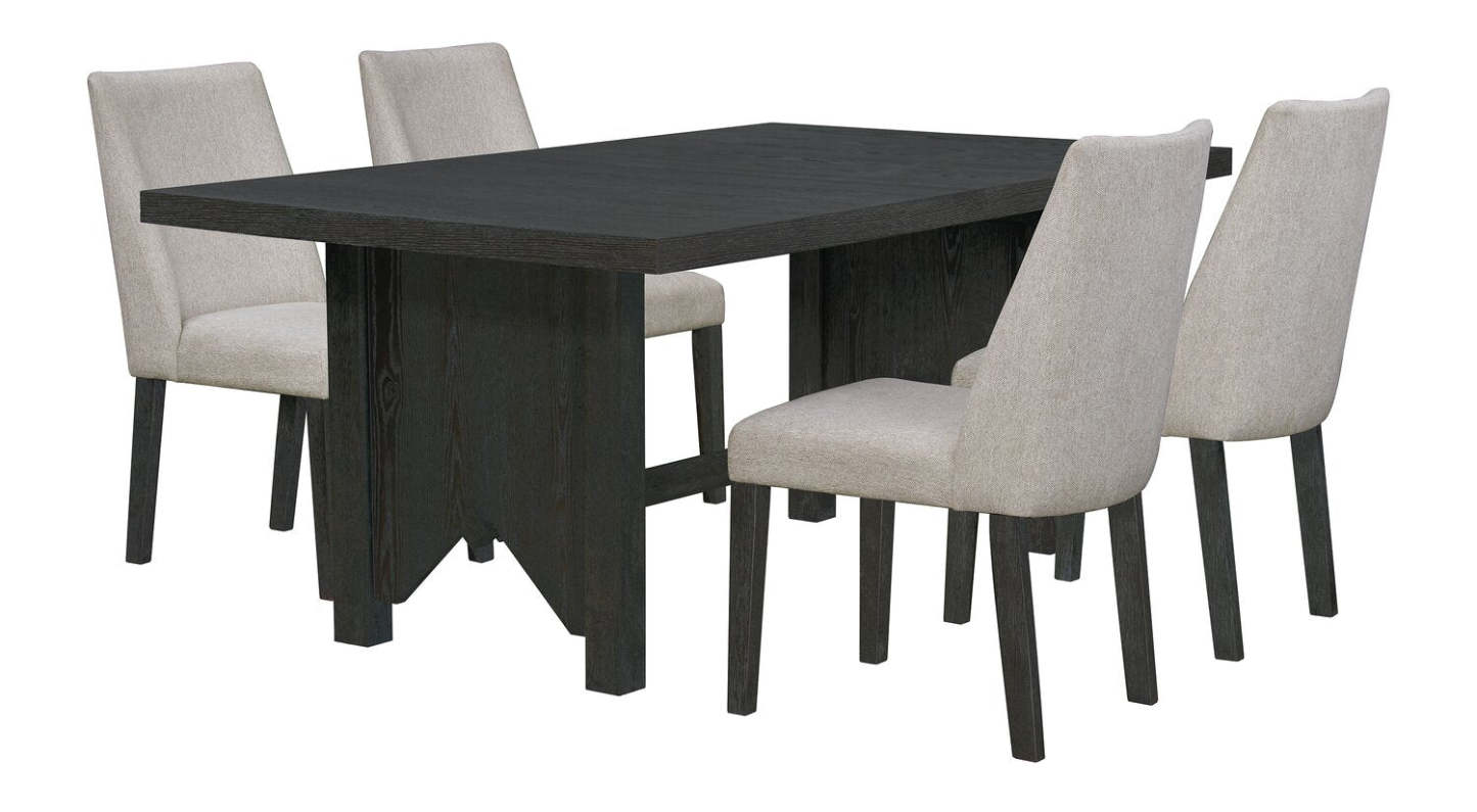 Chaise de salle à manger Emery en tissu de polyester - grise