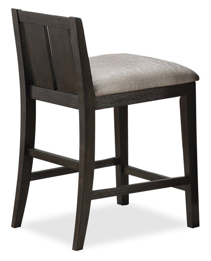 Lane 3pc Counter-Height Dining Set with Table & 2 Chairs, Built-in Shelves & USB, 36.5W - Brown | Ensemble de salle à manger Lane 3 pièces de hauteur comptoir avec table de 36,5 po (L), tablettes et port USB intégrées, et 2 chaises - brun