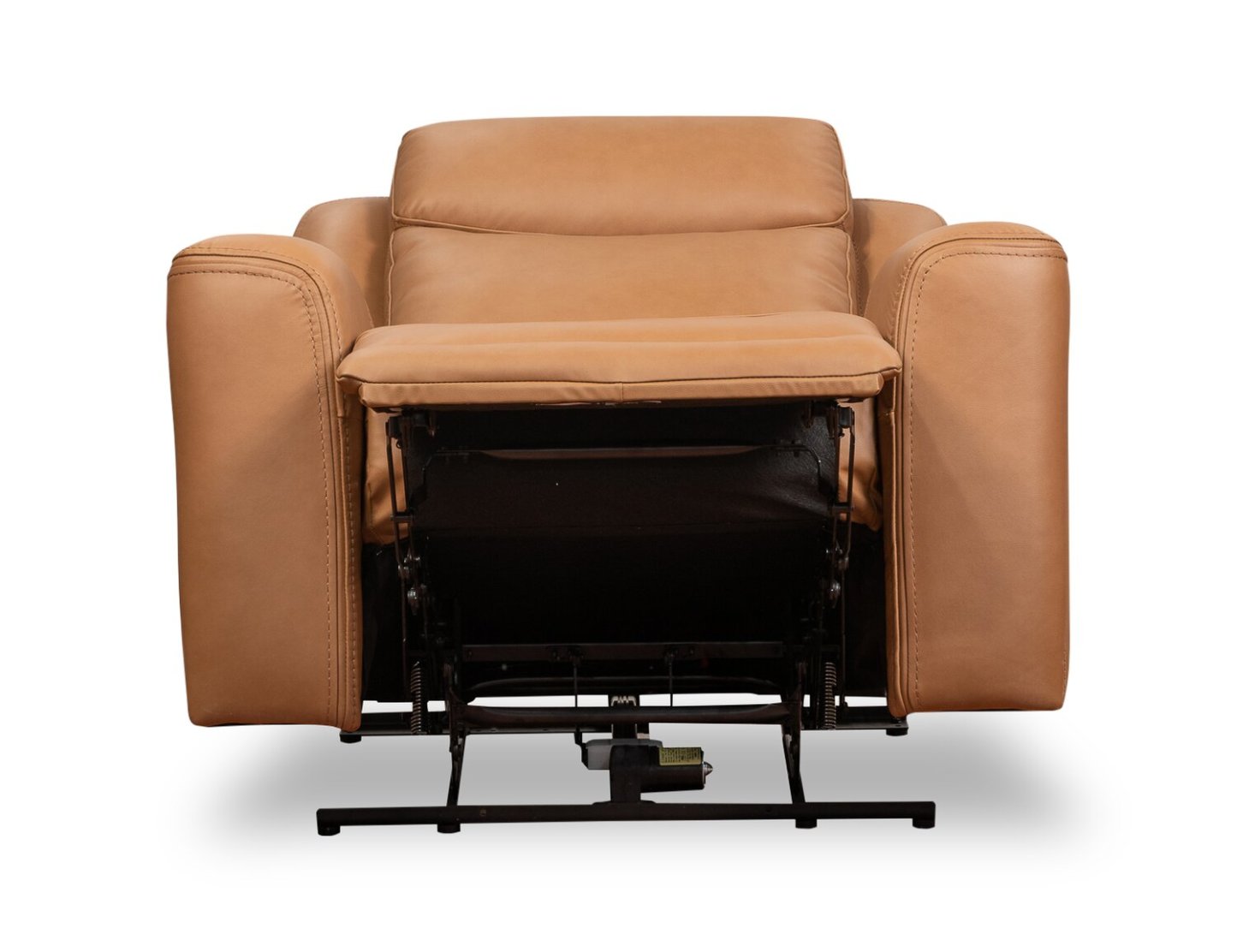 Scott Living Prescott 42.5 Genuine Leather Power Reclining Chair with Power Headrest - Butternut Brown | Fauteuil inclinable électrique Prescott de Scott Living de 42,5 po en cuir véritable avec appuie-tête électrique - brun courge musquée