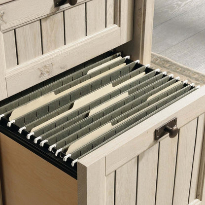 Bureau de direction Costa de 65,12 po à 7 tiroirs - marron blanchi