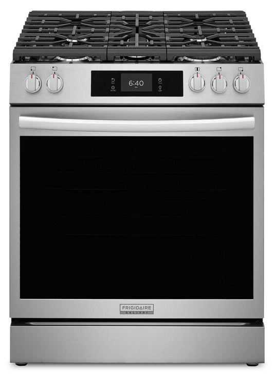 Cuisinière à gaz Frigidaire Gallery de 6 pi³ avec pizza cuite sur pierre - acier inoxydable Smudge-ProofMD - GCFG3070BF