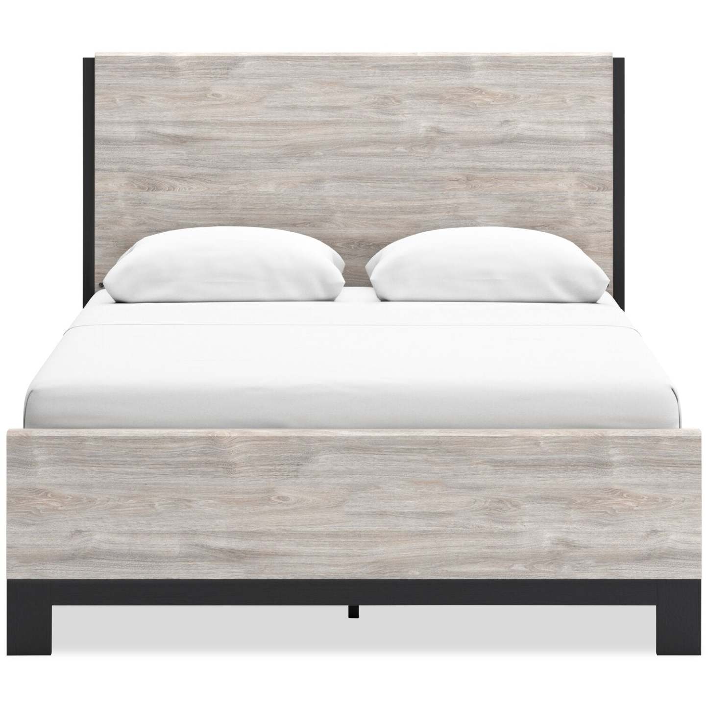 Lit à panneaux Zen, gris clair - format Queen | Lit à panneaux Zen, gris clair - format grand lit