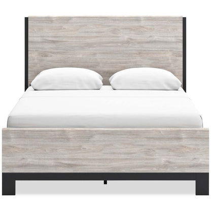 Lit à panneaux Zen, gris clair - format Queen | Lit à panneaux Zen, gris clair - format grand lit