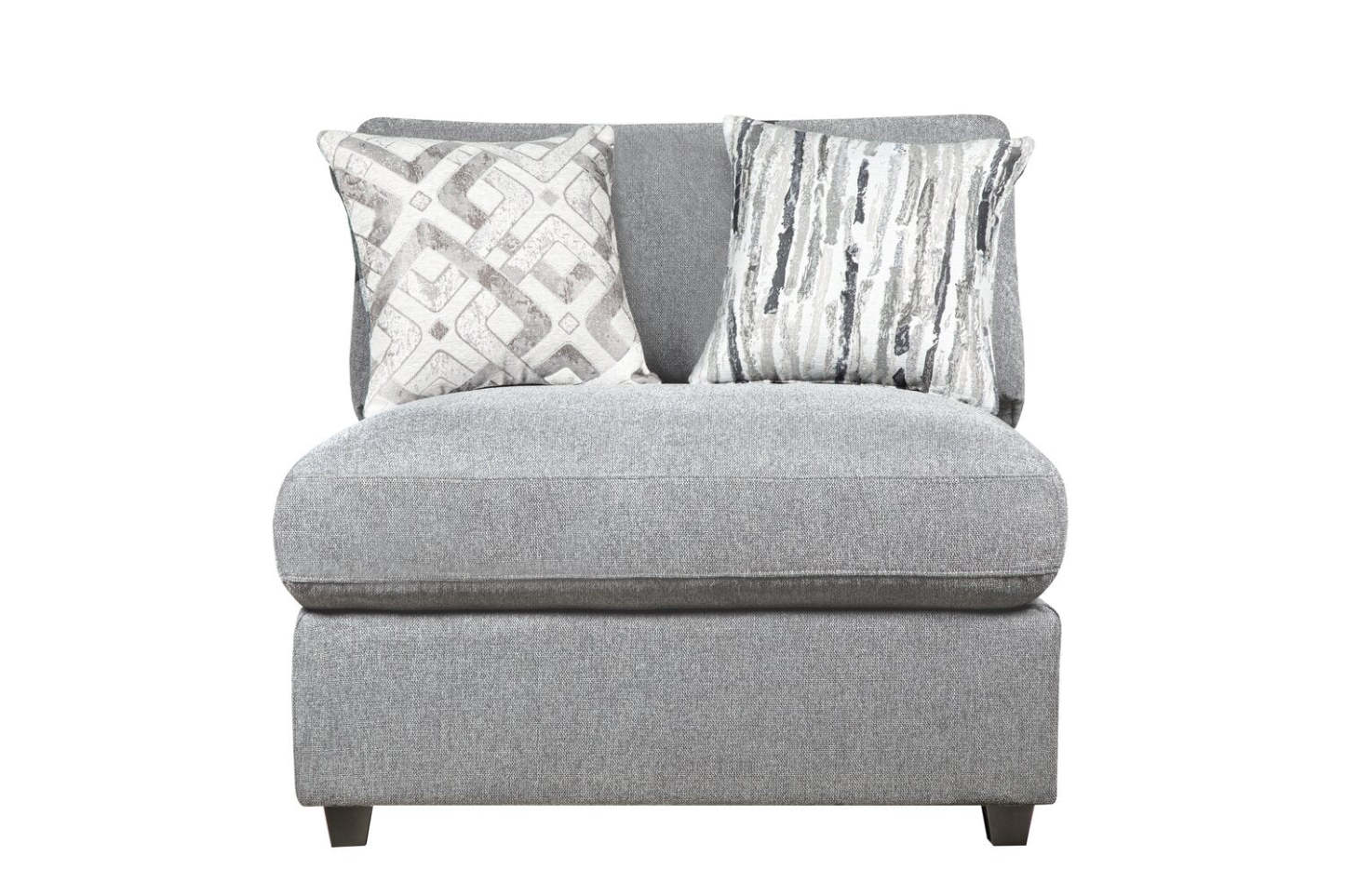 Sofa sectionnel modulaire Evolve de Scott Living 4 pièces en tissu d’apparence lin avec coussins en duvet et plumes - gris