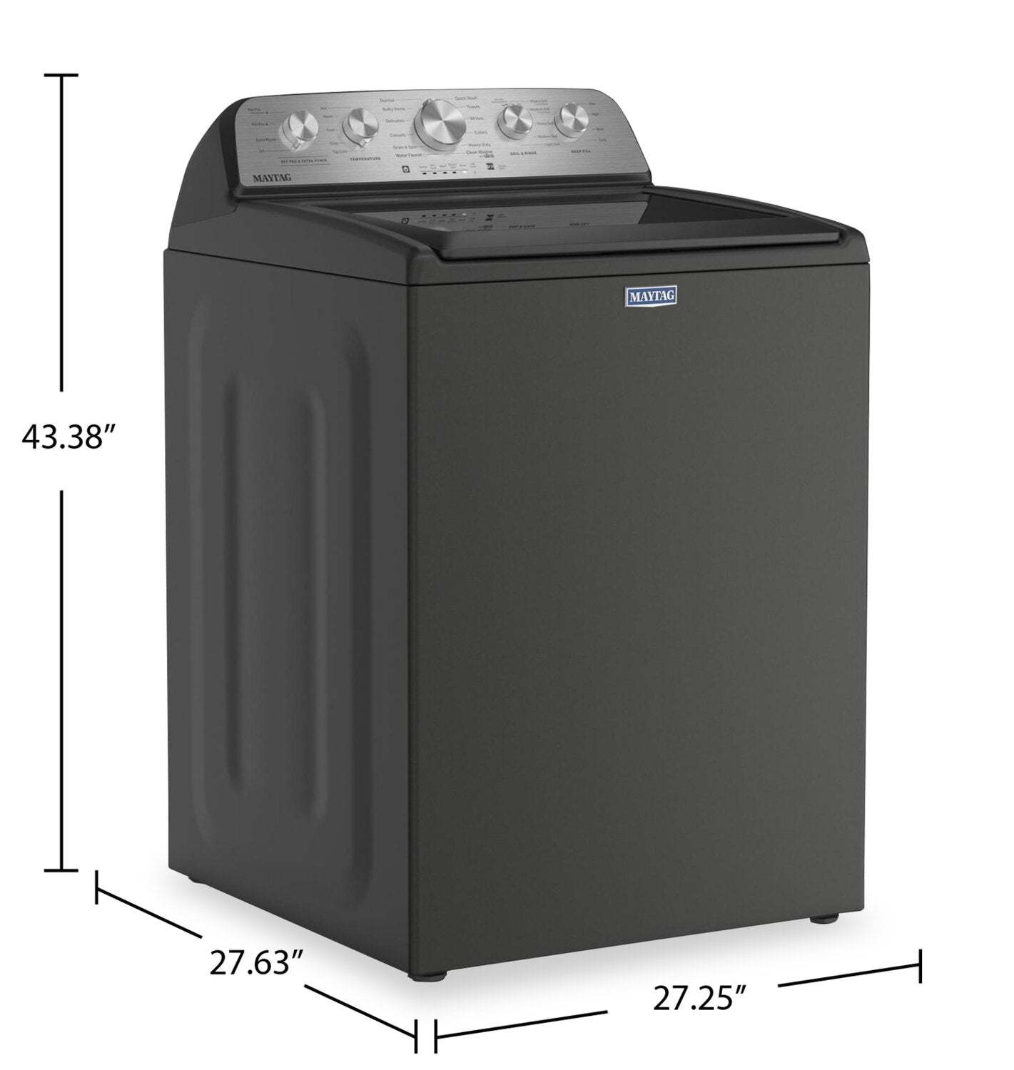 Laveuse Maytag à chargement par le haut de 5,4 pi3 avec agitateur et option Animal Pet Pro - noir volcan - MTW5605RU