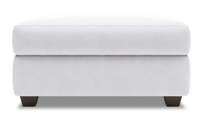 Fabriqué au Canada Pouf de rangement personnalisable The Trunk 39 en tissu d’apparence lin - blanc Pax Ice | Pouf de rangement The Trunk de Sofa Lab de 39 po fabriqué au Canada en tissu d’apparence lin - blanc Pax Ice | TRUN3449