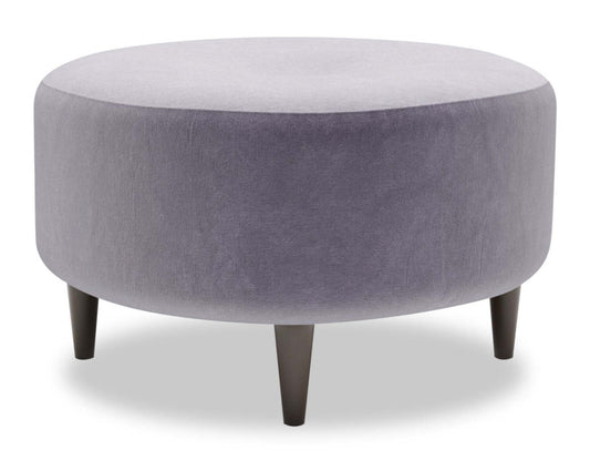 Fabriqué au Canada Sofa Lab personnalisable Pouf en tissu velours The Curve 31 - Gris granite | Pouf The Curve de Sofa Lab de 31 po fabriqué au Canada en tissu de velours - gris Granite Grey | CURV3388