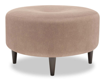 Pouf The Curve 31 en tissu aspect lin - Pax Wicker Brown | Fabriqué au Canada | CURV3349