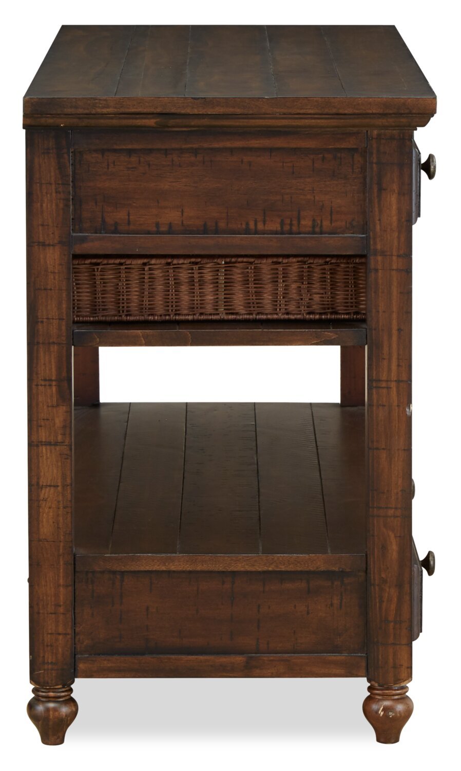 Cottage Lane 50 Rustic Sofa Table with Storage and Shelf - Dark Brown Wood|Table de salon rustique Cottage Lane de 50 po avec rangement et tablette - bois brun foncé