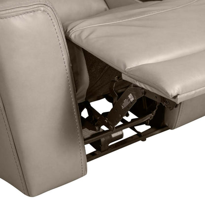 Canapé à inclinaison électrique Prescott de Scott Living de 88,5 po en cuir véritable avec appuie-têtes électriques - gris