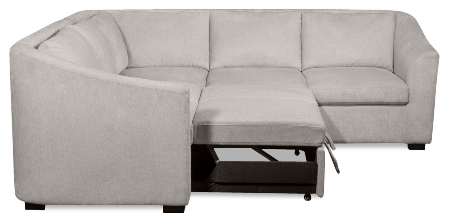 Canapé-lit sectionnel Envy 2 pièces orienté vers la gauche en tissu chenille - Gris brouillard | Canapé-lit sectionnel gauche Envy 2 pièces en tissu de chenille - gris brouillard