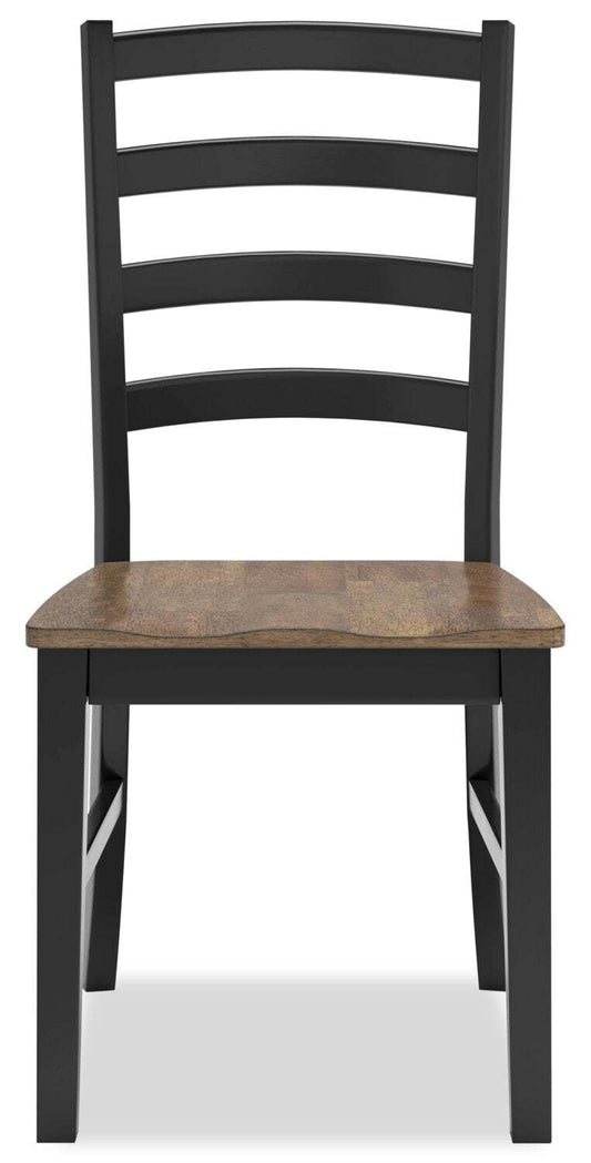 Raven 7pc Dining Package with 60-78W Extension Table & 6 Chairs - Two-Tone Black & Brown | Ensemble de salle à manger Raven 7 pièces avec table à rallonge, 60 po à 78 po (L) et 6 chaises - deux teintes, noir et brun