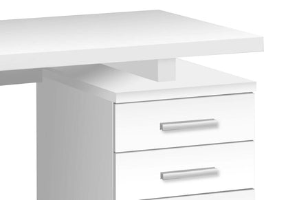 Bureau réversible Ronan 47.25 à 3 tiroirs - Blanc|Bureau réversible Ronan de 47,25 po à 3 tiroirs - blanc