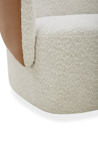 Fauteuil d'appoint pivotant Soho - neige azalée et brun clair Dakota