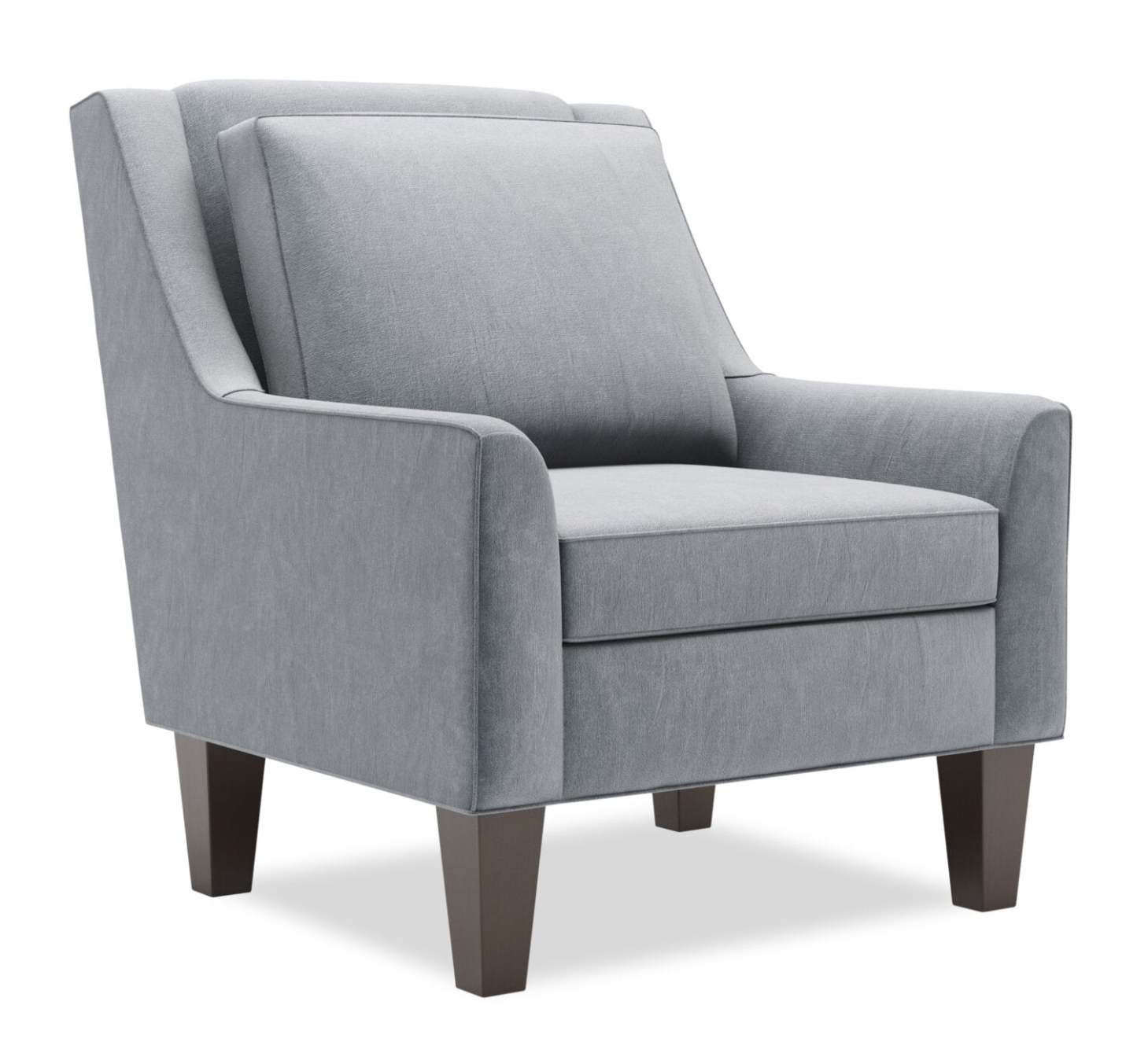 Fauteuil d’appoint club Sofa Lab personnalisable 29 po en tissu de velours avec pattes en bois - gris | Made in Canada Sofa Lab Customizable Club 29 Velvet Fabric Accent Chair with Wood Legs - Grey | CLUB2888