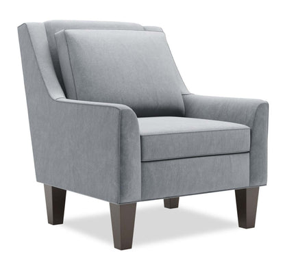 Fauteuil d’appoint club Sofa Lab personnalisable 29 po en tissu de velours avec pattes en bois - gris | Made in Canada Sofa Lab Customizable Club 29 Velvet Fabric Accent Chair with Wood Legs - Grey | CLUB2888