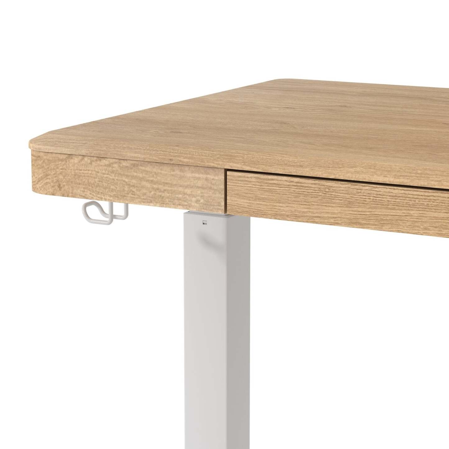 Bureau Loft 47,24" à hauteur réglable avec rangement et recharge sans fil - Naturel | Bureau Loft de 47,24 po à hauteur réglable avec rangement et recharge sans fil - naturel