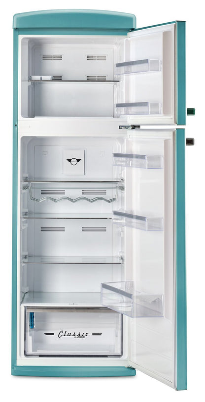 Unique Classic Retro 24 11 Cu Ft. Top Freezer Refrigerator – Ocean Mist Turquoise - UNQ-310L T TM | Réfrigérateur Classic Rétro d’Unique de 24 po et de 11 pi3 à congélateur supérieur - turquoise brume marine - UNQ-310L T TM