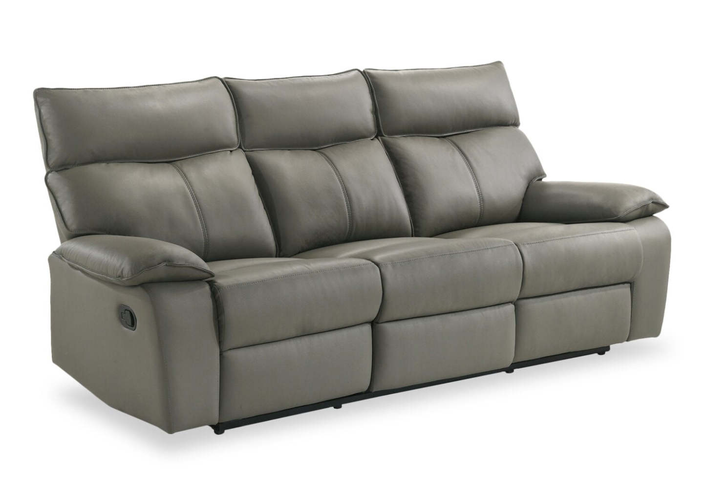 Sofa inclinable Matteo de 88 po en cuir véritable - gris Aviarah