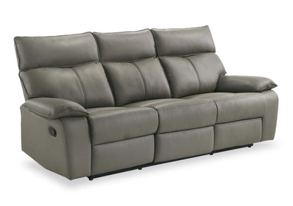 Sofa inclinable Matteo de 88 po en cuir véritable - gris Aviarah
