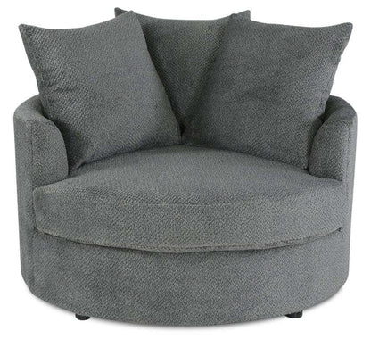 Fabriqué au Canada Fauteuil d'appoint câlin Grande 48 en tissu chenille - Teddy Nightfall Grey | Fauteuil d'appoint Cuddler Grande de 48 po fabriqué au Canada en tissu chenille - gris Teddy Nightfall