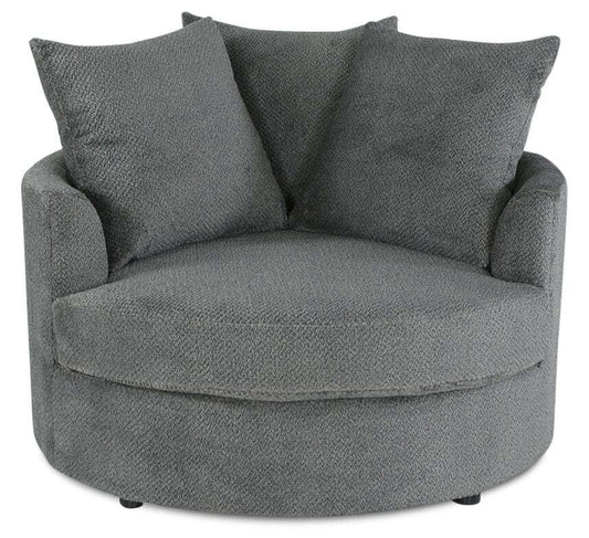 Fabriqué au Canada Fauteuil d'appoint câlin Grande 48 en tissu chenille - Teddy Nightfall Grey | Fauteuil d'appoint Cuddler Grande de 48 po fabriqué au Canada en tissu chenille - gris Teddy Nightfall