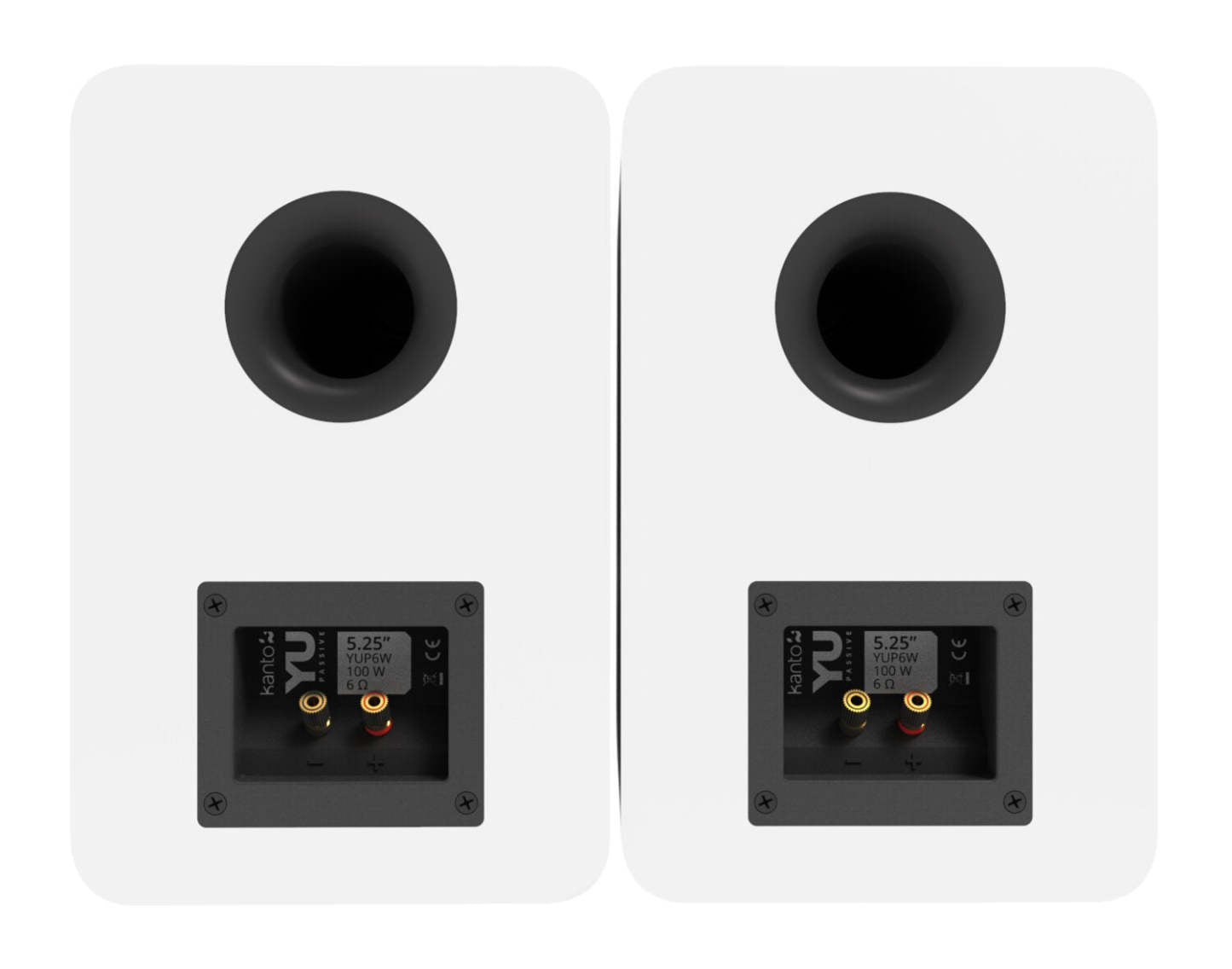 Kanto YU Enceintes bibliothèque passives 5,25 avec 1 tweeter à dôme en soie - Blanc | Haut-parleurs d'étagère passifs Kanto YU 5,25 po avec haut-parleur d'aigus 1 po, dôme en soie -blancs | YUP6WSPK