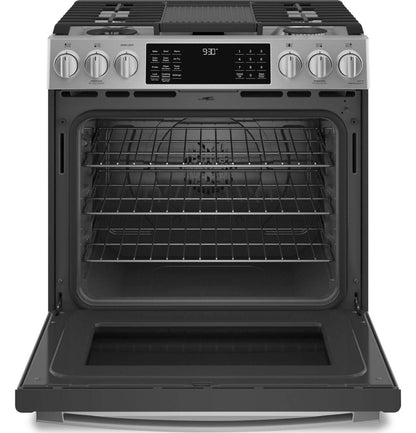 Cuisinière intelligente hybride Profile de 5,6 pi³ avec convection européenne véritable - acier inox…