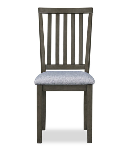 Ensemble de salle à manger Bryn 3 pièces avec 42 tables rondes à abattant et 2 chaises, tissu - Gris foncé | Ensemble de salle à manger Bryn 3 pièces avec table ronde de 42 po à abattant et 2 chaises en tissu - gris foncé