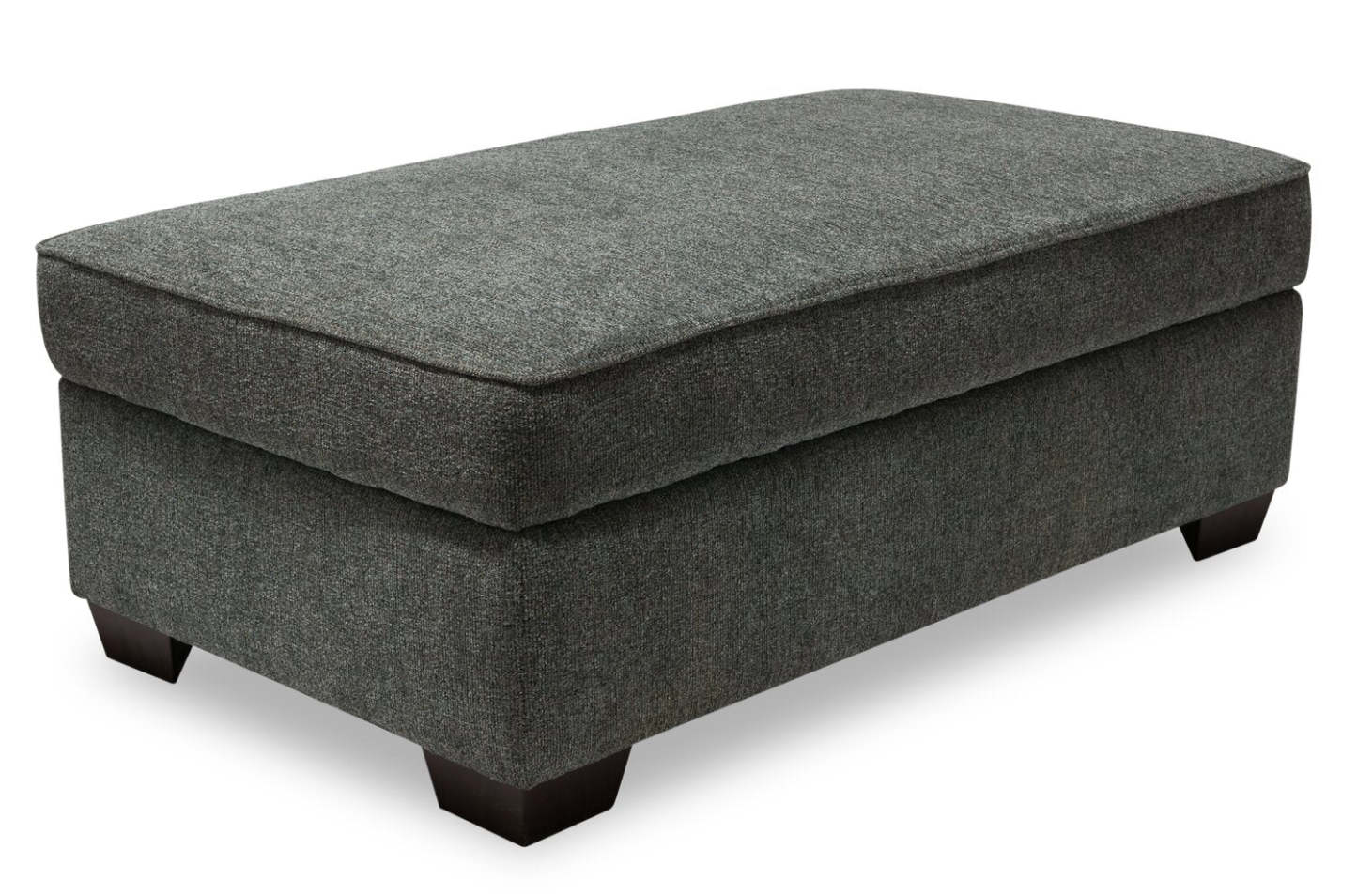 Made in Canada Verona 44 Linen-Look Fabric Storage Ottoman - Charcoal Grey | Pouf de rangement Verona de 44 po fabriqué au Canada en tissu d’apparence lin - gris anthracite